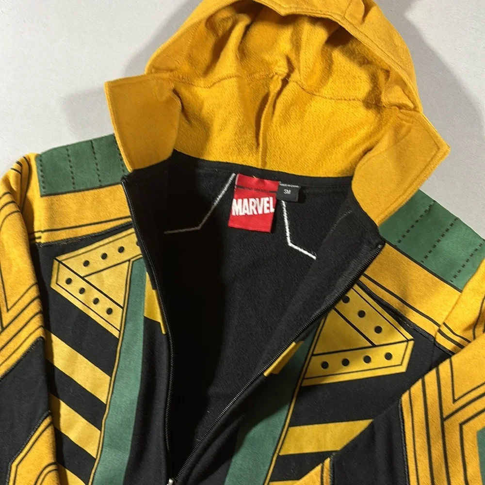 Marvel Loki Hoodie with High Collar and Horns S/M Unisex - Picture 4 of 8